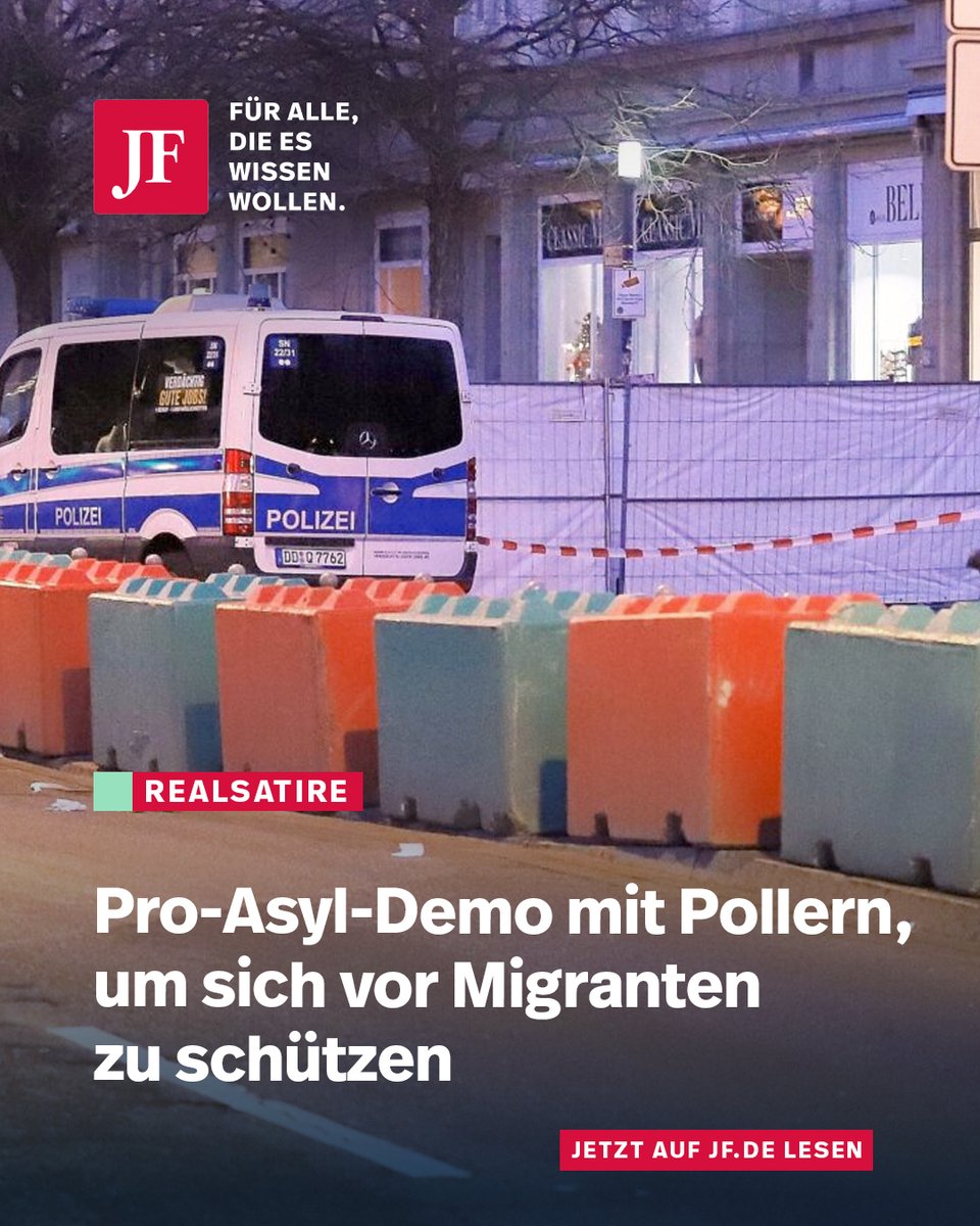 Kognitive Dissonanz im Endstadium: In der kleinen bayerischen Stadt Penzberg will man nach den Anschlägen in Aschaffenburg und München für ein buntes Deutschland demonstrieren. Doch aus Angst vor Anschlägen durch Migranten wird der Veranstaltungsort mit Pollern gesichert.