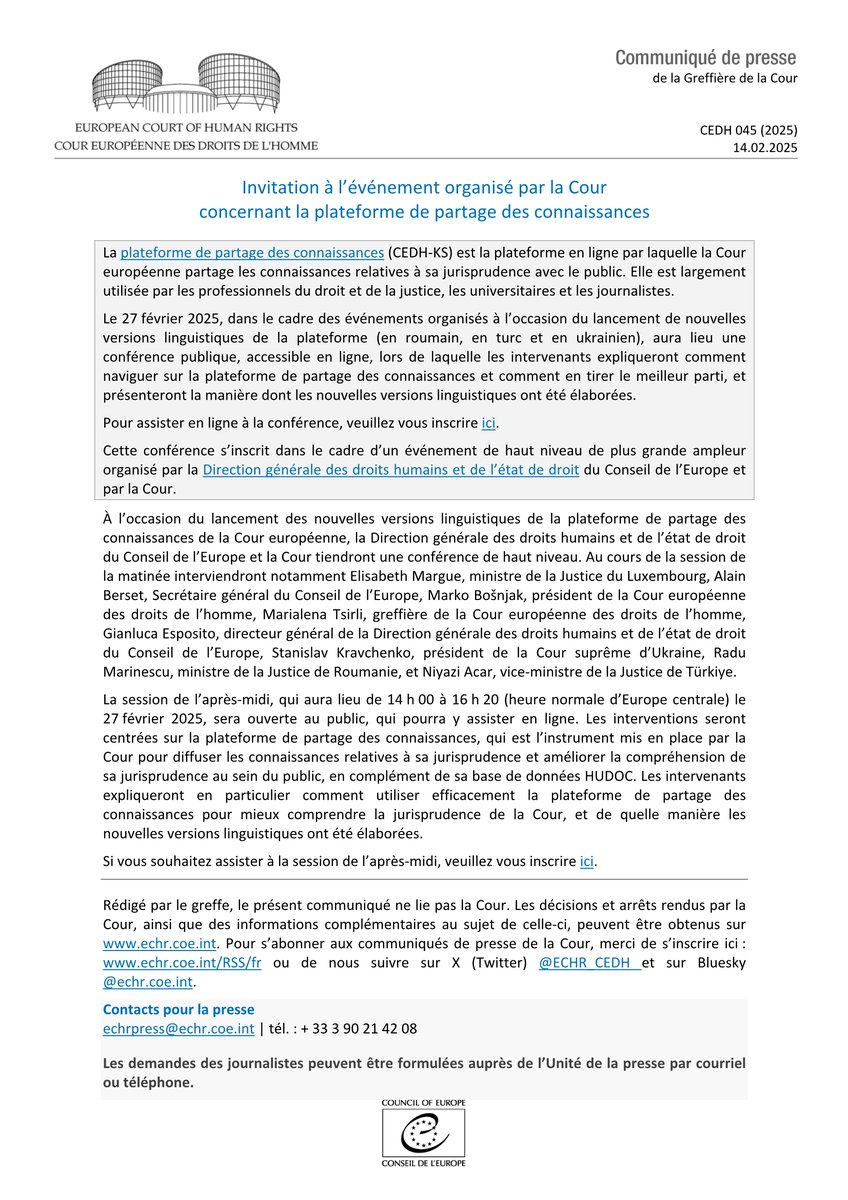 ECHR CEDH tweet media