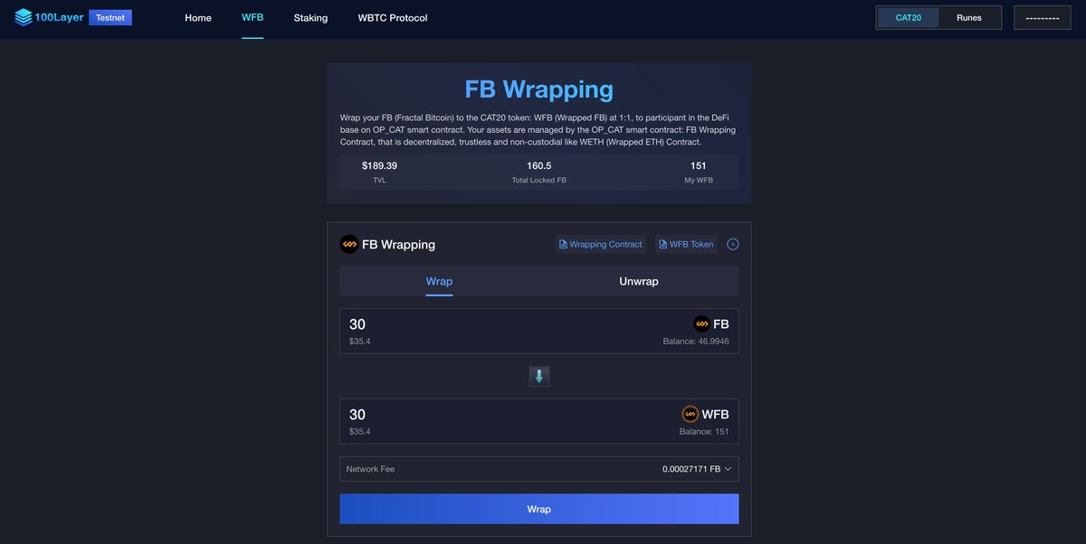 100Layer | WBTC/WFB/Stablecoin by OP_CAT | BIP-420 (@100_layer) on Twitter photo The #WFB (Wrapped FB) is ready on #FB Testnet <a href="/fractal_bitcoin/">Fractal Bitcoin</a>, on #CAT20 <a href="/ProtocolCAT/">CAT Protocol</a>, powered by #100Layer, 100layer.io/cat20/wfb
1⃣ 1st Non-Custodial #WFB/#WBTC
2⃣ Based on #OP_CAT
3⃣ Wrap & Unwrap FB
4⃣ 1:1 Pegged to FB
5⃣ Decentralized and Trustless
6⃣ The locked FB is The #WFB (Wrapped FB) is ready on #FB Testnet <a href="/fractal_bitcoin/">Fractal Bitcoin</a>, on #CAT20 <a href="/ProtocolCAT/">CAT Protocol</a>, powered by #100Layer, 100layer.io/cat20/wfb
1⃣ 1st Non-Custodial #WFB/#WBTC
2⃣ Based on #OP_CAT
3⃣ Wrap & Unwrap FB
4⃣ 1:1 Pegged to FB
5⃣ Decentralized and Trustless
6⃣ The locked FB is