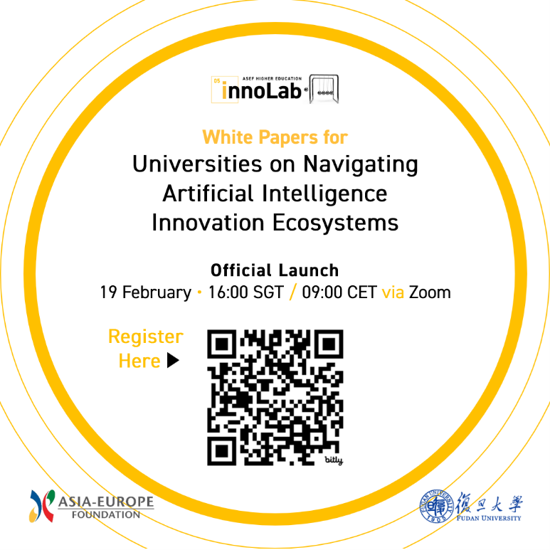 asefedu's tweet photo. There is still time to register for the launch of our #InnoLab5 White Papers for Universities on Navigating AI Innovation Ecosystems on 19 February 2025 at 16:00-17:30 SGT / 09:00-10:30 CET! Follow the QR code below: https://t.co/kqthzww2xr