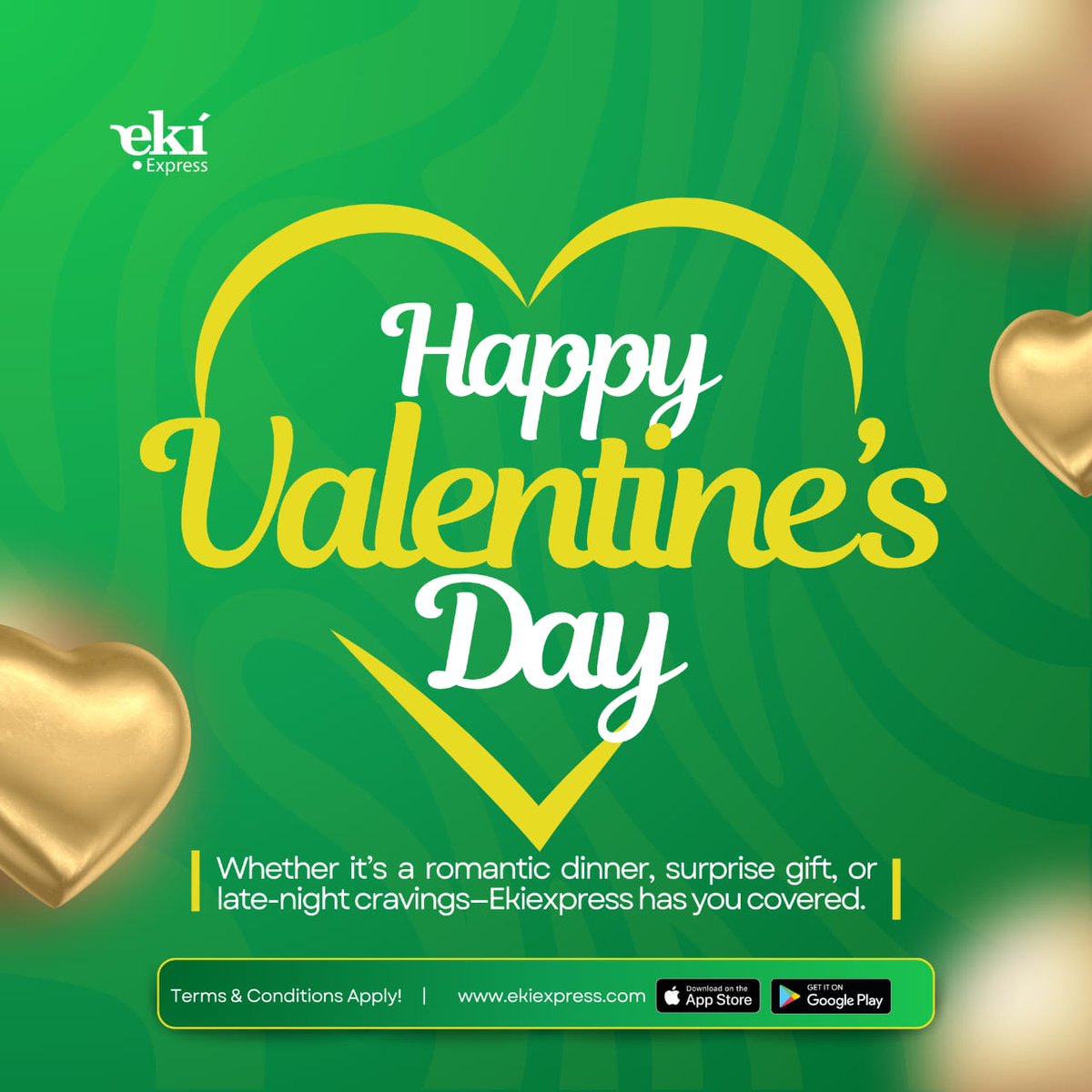 EkiExpress's tweet photo. Sending love your way! 💚 Happy Valentine's Day from all of us at Ekiexpress—because every delivery comes with a little extra love. 

Stay stress-free and let us handle your needs! 

#ValentinesDay #HappyValentinesDay https://t.co/ychjd49QyC