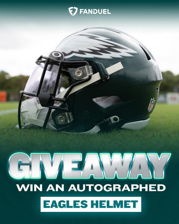 IT'S EAGLES PARADE DAY 🎉

To celebrate, we're teaming up with the <a href="/Eagles/">Philadelphia Eagles</a> to give away a signed helmet from a certain superstar RB 🦅

To enter:
1️⃣ Repost
2️⃣ Follow <a href="/FDSportsbook/">FanDuel Sportsbook</a>
3️⃣ Reply with #FlyEaglesFly 

Winner to be chosen on 2/21

Rules: linktr.ee/FanDuel