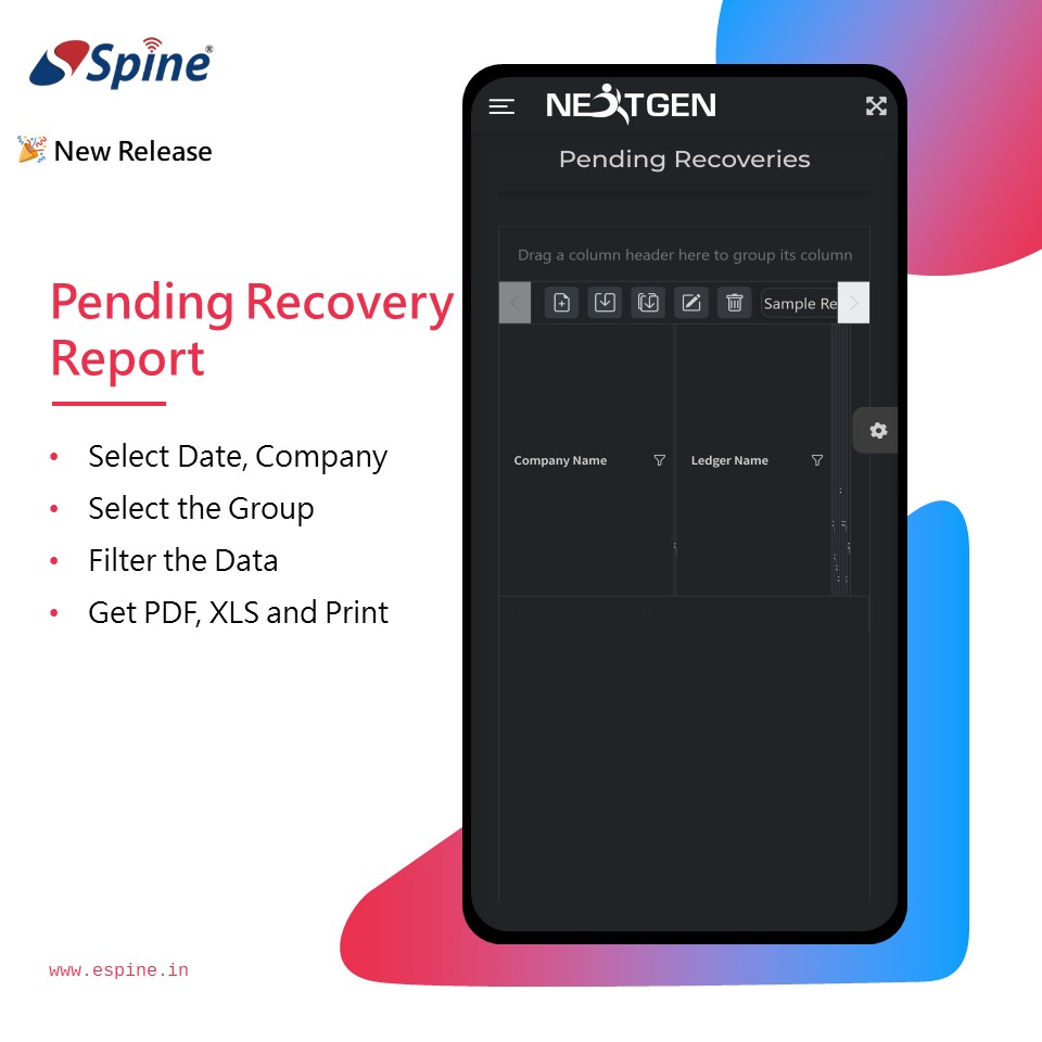 SpineBMS's tweet image. 🚀 Attention SpineNEXTGEN ERP users! Track pending payments easily with &quot;Pending Recoveries&quot; 💸 Simplify recovery &amp;amp; boost efficiency! Try now: 

Link: bit.ly/3tQ2qca

#SpineNEXTGEN #ERP #NewFeature #Efficiency #Pharma #Manufacturing #Agriculture #Automobile