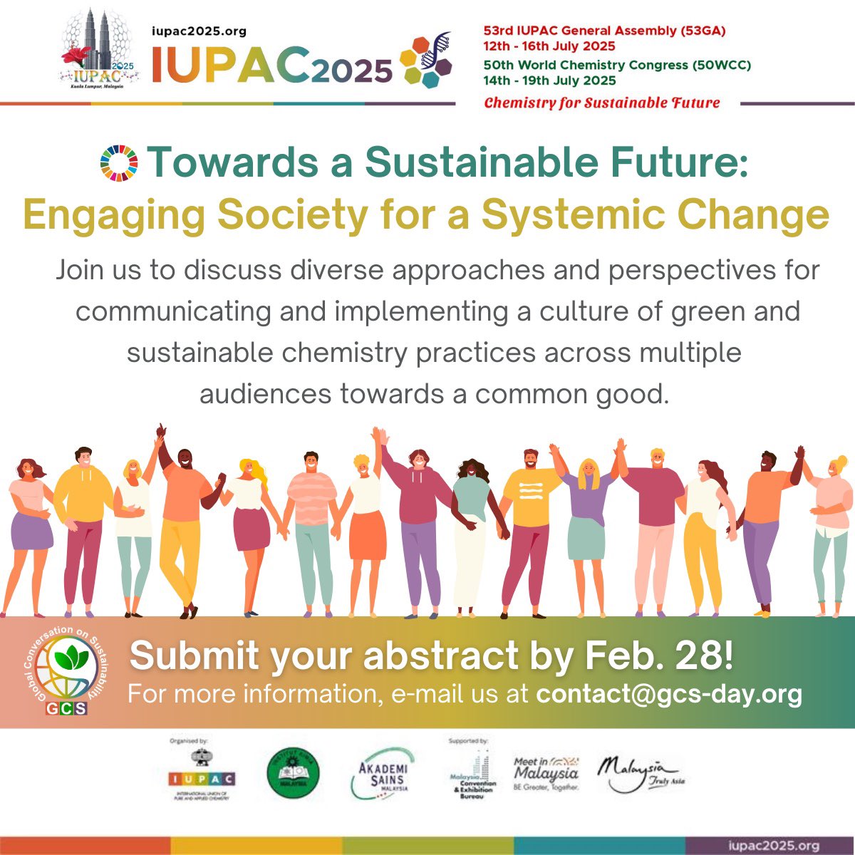 João Borges (@joao_f_borges) on Twitter photo ‼️ Juliana Vidal & I are organizing a symp <a href="/iupac2025/">IUPAC 2025</a>🇲🇾
👉Abstracts welcome by 📅Feb 28 on actions toward sustainable future🌍
🔗iupac2025.org/abstract-submi… #greenchemistry -> Symp 16
🗣️Hear from amazing @ChemMouse, Jane Wissinger🙌
<a href="/IUPAC/">IUPAC</a> <a href="/IntlYoungerChem/">International Younger Chemists Network (IYCN)</a> <a href="/GCS_Day/">Global Conversation on Sustainability (GCS) 💬</a>
#Sustain4All ‼️ Juliana Vidal & I are organizing a symp <a href="/iupac2025/">IUPAC 2025</a>🇲🇾
👉Abstracts welcome by 📅Feb 28 on actions toward sustainable future🌍
🔗iupac2025.org/abstract-submi… #greenchemistry -> Symp 16
🗣️Hear from amazing @ChemMouse, Jane Wissinger🙌
<a href="/IUPAC/">IUPAC</a> <a href="/IntlYoungerChem/">International Younger Chemists Network (IYCN)</a> <a href="/GCS_Day/">Global Conversation on Sustainability (GCS) 💬</a>
#Sustain4All