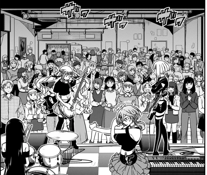 今日はヤンアニ発売日‼️
#ロックは淑女の嗜みでして
48話掲載中! 
いよいよ #ロックレディ の出番…!
歩、オーナー、ファン…そして初見の人々。それぞれの思惑が入り交じる中…
轟き響く…オリ曲の第一音‼️
苦戦していた作曲…どのようにしてできたのかも明かされていく…!
是非くらって下さい‼️ 