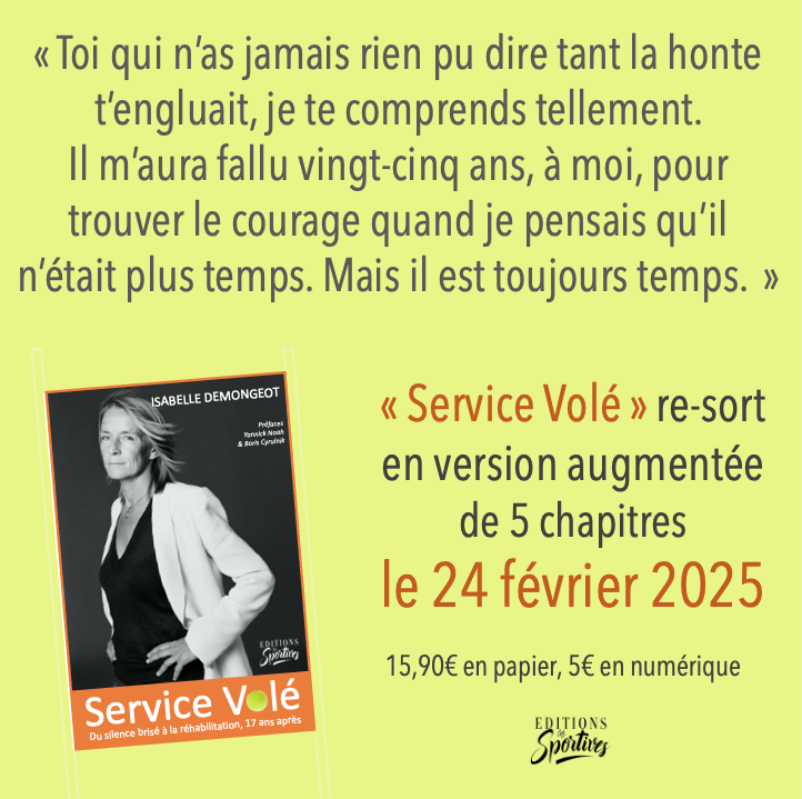 Pendant 9 ans, j'ai été l'une des 26 victimes connues de Régis de Camaret, entraineur. J'en ai parlé dès 1992. Mon livre est sorti en 2007. Régis a été condamné en 2012&amp;2014.
Le 24/2 #ServiceVolé re-sort + 5 chapitres
#JamaisTropTard #MaReparation #MeTooSport @SportivesLivres