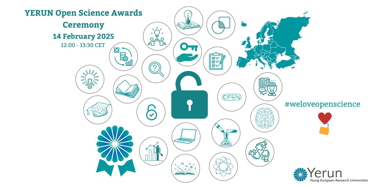 😍 The wait is over! The #YERUNOpenScienceAwards 2024 Ceremony is happening TODAY from 12:00 to 13:30 CET, and there’s still time to register and join us live to discover the outstanding awarded practices of this year’s edition!
🔗 yerun.eu/2025/01/save-t…

#weloveOpenScience 🔓❤️‍🔥