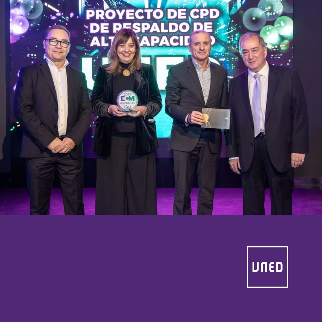 🏆 La UNED, premiada por su innovación en centros de datos

🌐 La UNED ha sido reconocida en la undécima edición de los DCM Awards 2025, un galardón de referencia en el sector de los centros de datos en España.