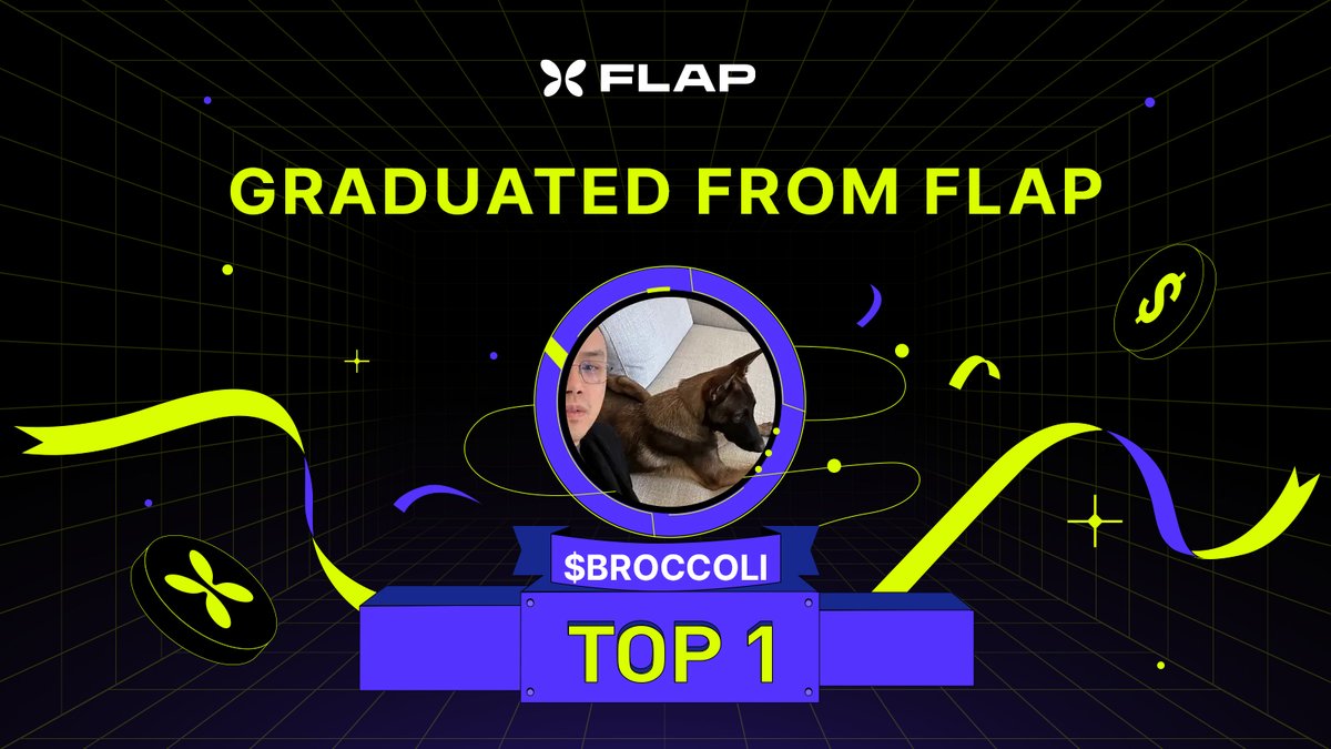 flapdotsh's tweet image. Congratulations to @BenTodar on a successful launch!

#BROCCOLI has officially graduated from #Flap and has reached an ATH of $100M+! 🚀🔥

With 81.4% of the supply burned, currently valued at $3.5M, @BenTodar is making waves in the meme space.

Excited to see where it goes next!…