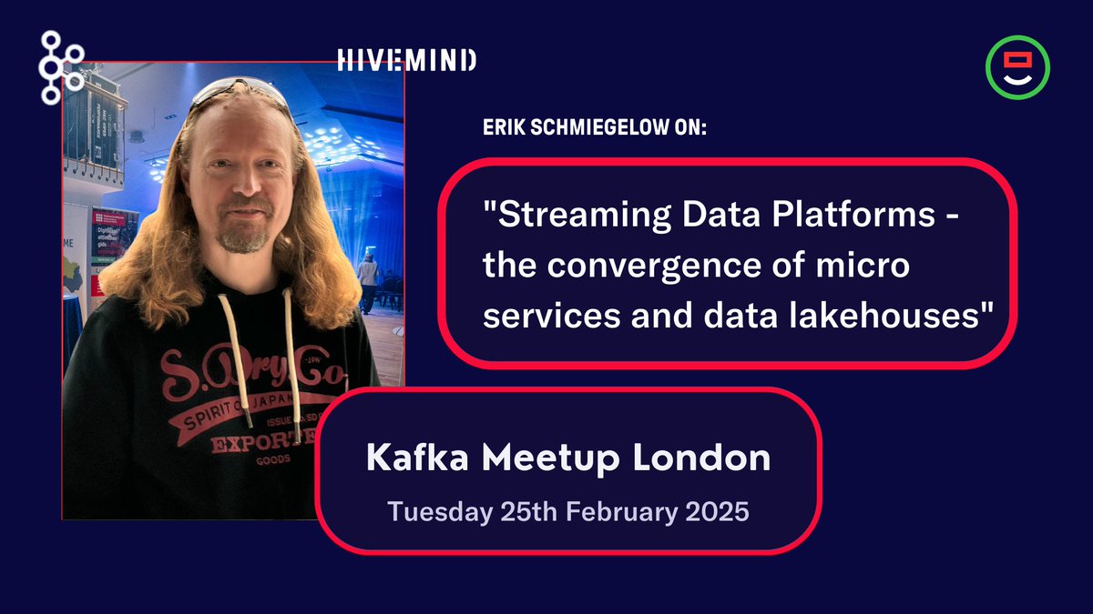 Hivemind_Tech's tweet photo. 📢 Exciting news! @ESchmiegelow is speaking about
"Streaming Data Platforms – The Convergence of Microservices & Data Lakehouses" at #KafkaMeetup London on Feb 25! Let’s talk about real-time data, scalability & modern architectures. See you there!
#HivemindTechnologies https://t.co/xYS9hLMsNm