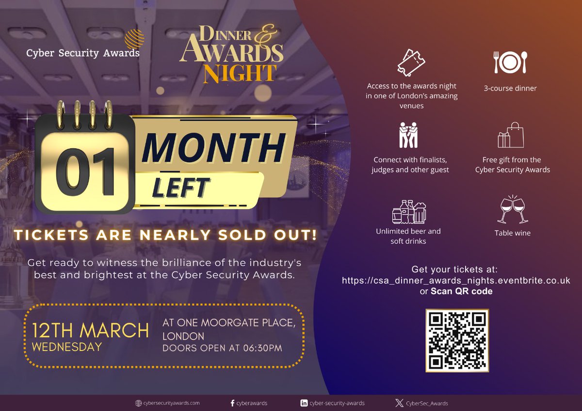 Join us on March 12 at One Moorgate Place, London for an unforgettable evening celebrating the industry's best and brightest.

🔗 Get your tickets now: lnkd.in/gf3dxrbw or scan the QR code!
