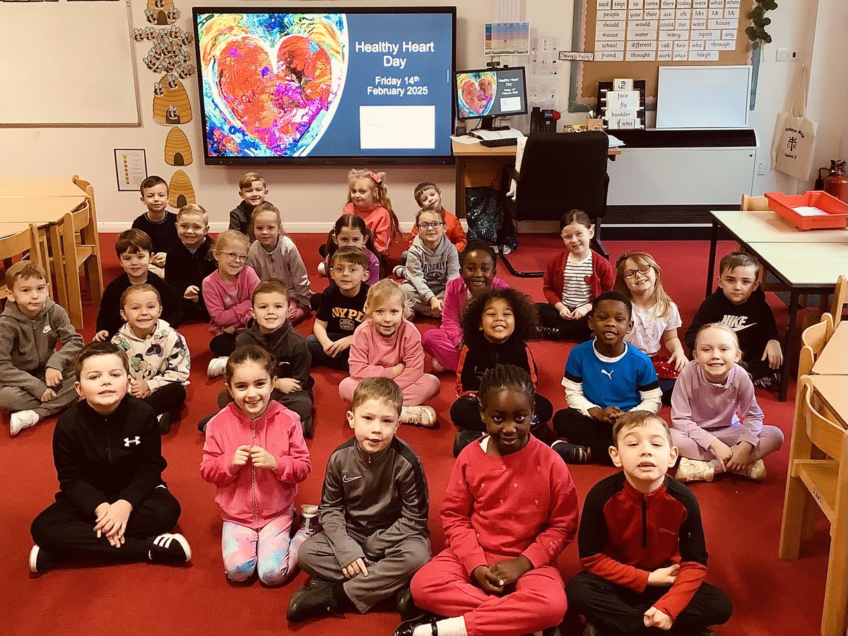 Class 3 are in their sportswear ready to celebrate Healthy Heart Day! ❤️