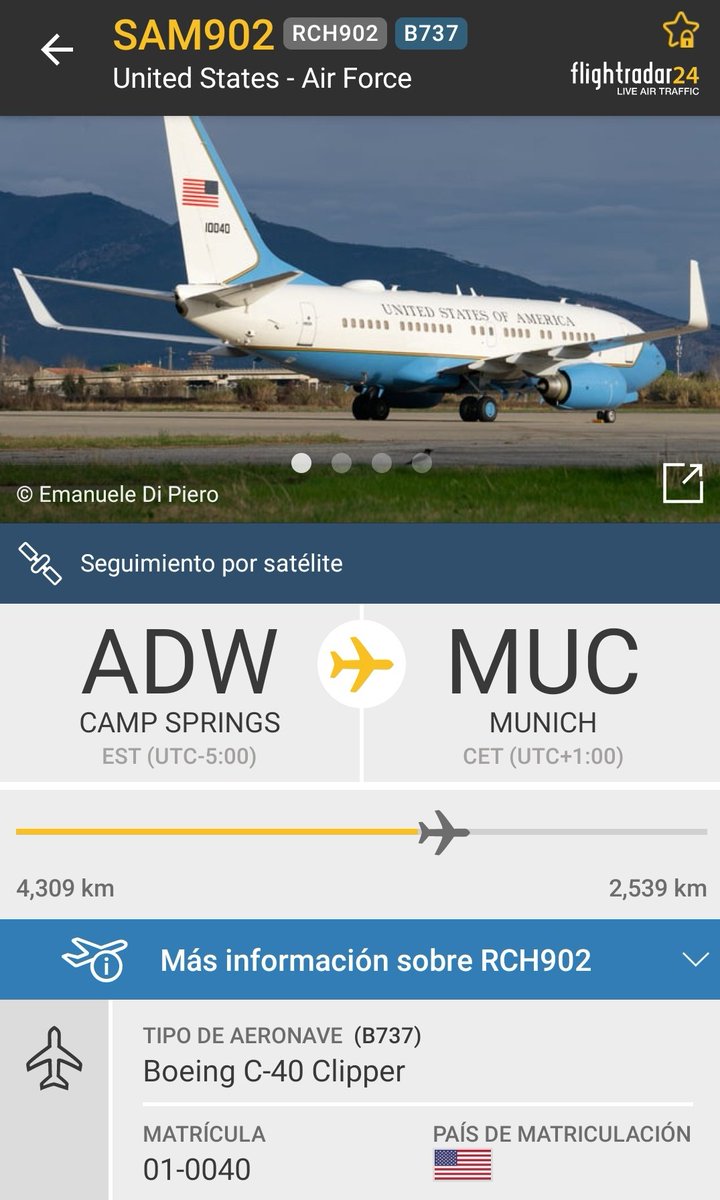 ciclbh2's tweet photo. 🔴#URGENTE
El avión que llevaba al secretario de Estado de EEUU Marco Rubio rumbo a Múnich, tuvo que regresar a Washington esta noche debido a una grieta en el parabrisas.
Abordó un 2° avión q sobrevuela el Atlántico rumbo a Alemania #MunichSecurityConference
#Munichterrorattack https://t.co/AN1yW5ceXw