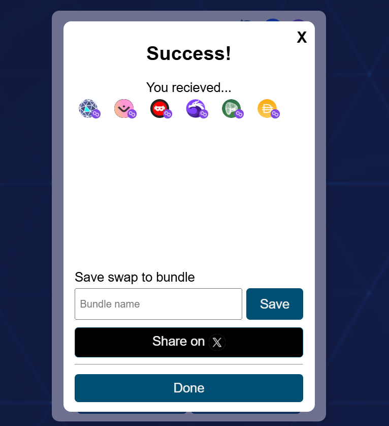 oskadave's tweet photo. I just swapped using Bundle Share on ViciSwap. One link, one approval:  check @ViciNFT5  #VCNT #ViciCoin #ViciSwap #ViciNFT #Crypto https://t.co/jy7Q0vbLMK