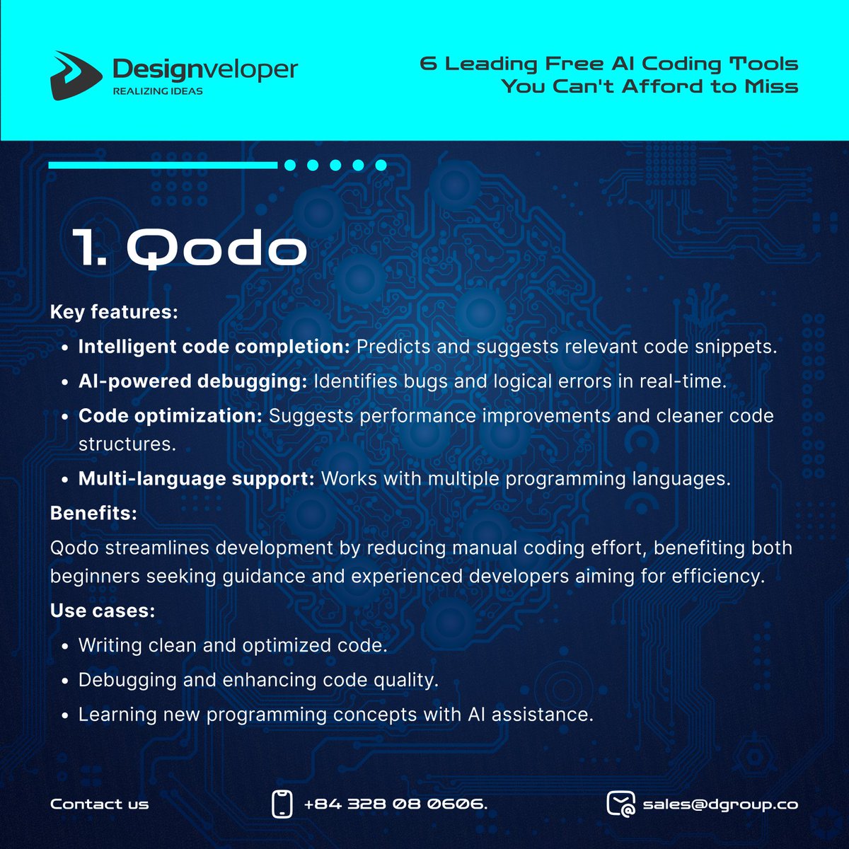 Designveloper's tweet image. Why Should You Use AI Coding Tools? 🤖
Here’s how #AIcodingtools can transform your workflow:
📈 Increased Productivity: Automate repetitive tasks with smart code suggestions.
✅ Enhanced Code Quality: Detect bugs early and optimize your code effortlessly.
🌟 Reduced Technical…
