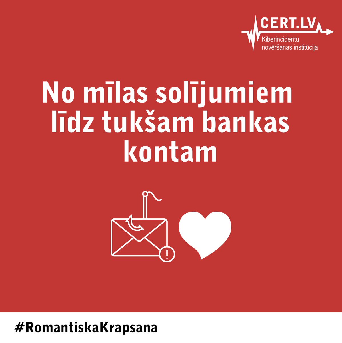 🚨❤️ Valsts policija dati liecina, ka pērn romantiskās krāpšanas shēmās Latvijas iedzīvotājiem izkrāpti vairāk nekā 260000 EUR, bet reālā summa varētu būt daudz lielāka, jo ne visi upuri izvēlas ziņot. 🔎Kā atpazīt viltus pielūdzējus? Vairāk uzzini šeit: cert.lv/lv/2021/02/mil…