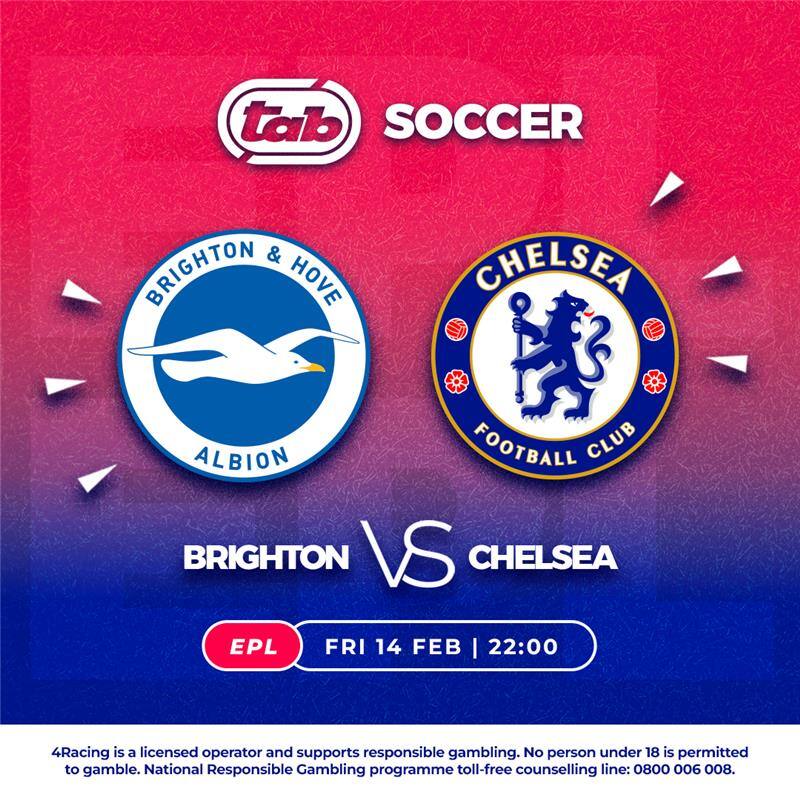 soccer6za's tweet image. 🏆 EPL Clash!

📅 Fri, 14 Feb | ⏰ 22:00

Can Brighton make home advantage count, or will Chelsea shine under the lights? 👀💙

💰 Bet now with TAB 👉 : hubs.li/Q036ybB20

#BrightonVsChelsea #EPL #TABSoccer