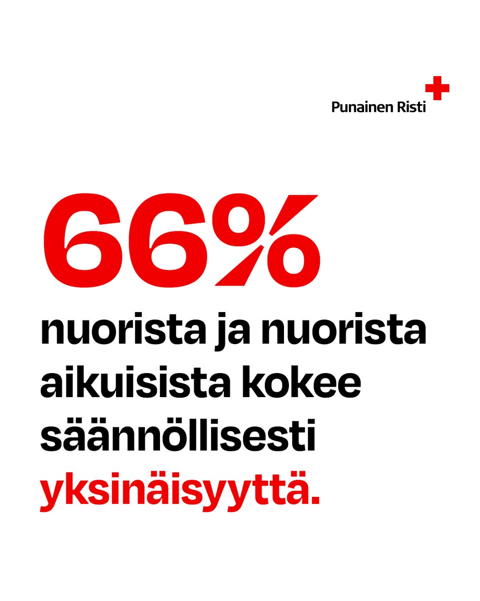 Nuorten ja nuorten aikuisten yksinäisyys on lisääntynyt entisestään. Kaksi kolmasosaa 16–24-vuotiaista kokee yksinäisyyttä Suomessa säännöllisesti.

#yksinäisyys  1/4