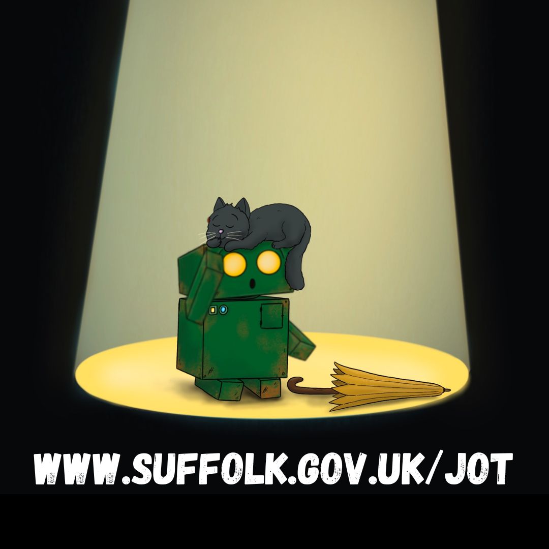 Jot's latest well-being tips short talks about how great hugs are at making us feel happy.

To watch the latest video visit our YouTube channel at youtu.be/d_4jvrI0N6w?si…

For more information on Jot please visit suffolk.gov.uk/Jot