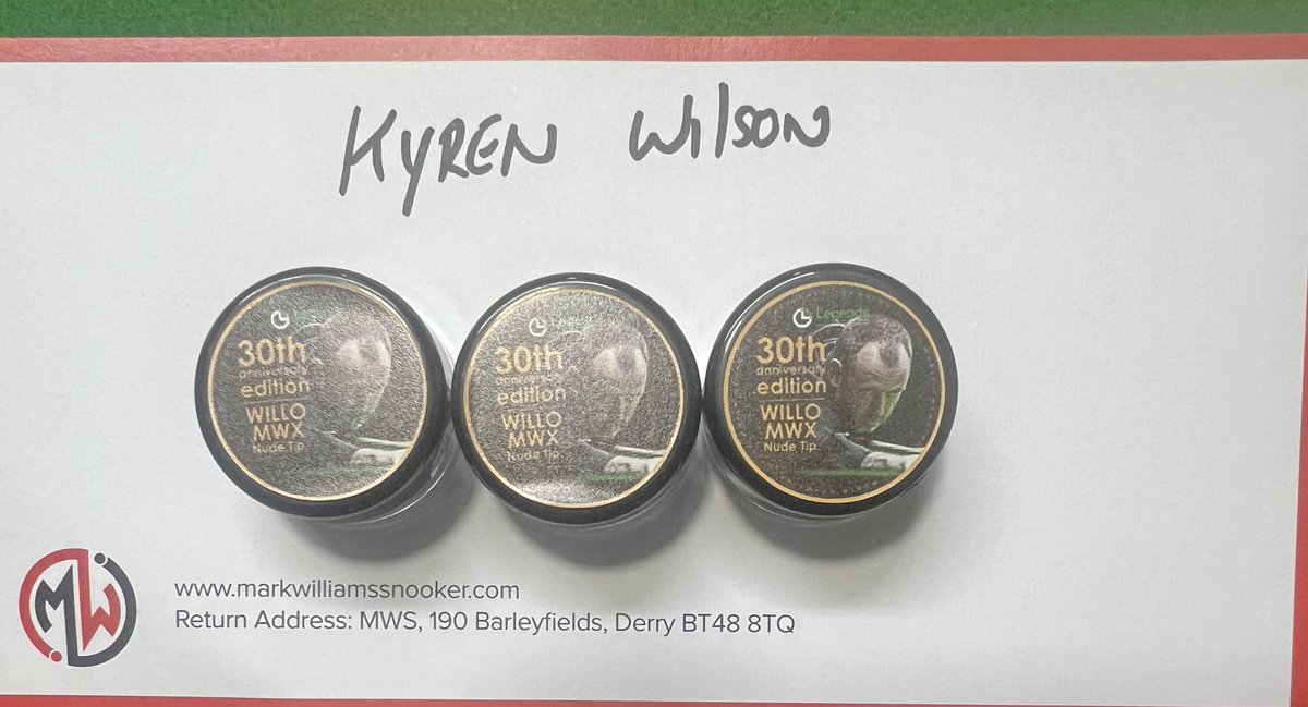 When the world champion ask <a href="/markwil147/">MARK WILLIAMS M.B.E</a> for his 30th Anniversary Nude Tips but not as hard as the ones he uses himself. We got them sorted ASAP….
<a href="/Snookerlegends/">Snooker Legends</a> 
if you wish to purchase click link below,

markwilliamssnooker.com/product/legend…