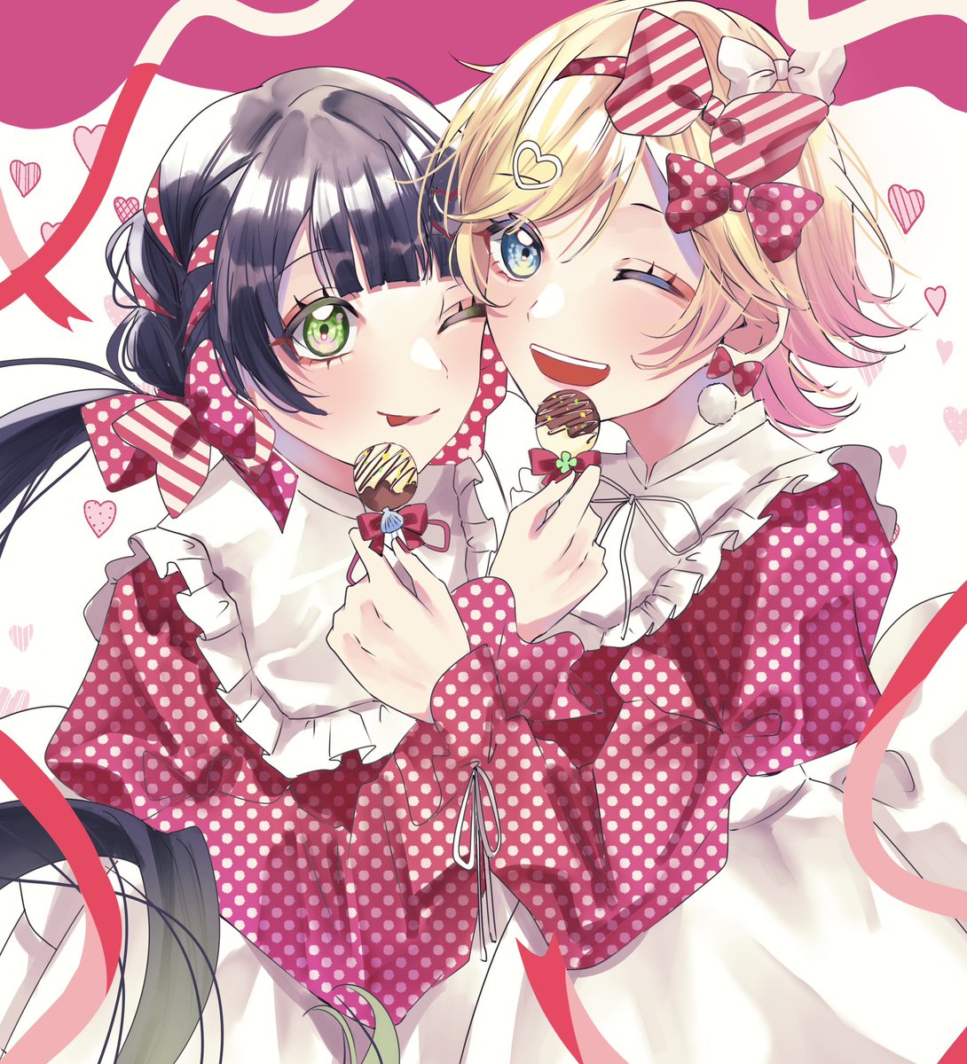 手描きイラスト 創作 バレンタインイラスト2025 🍫🍫🍫 ロッテ様の