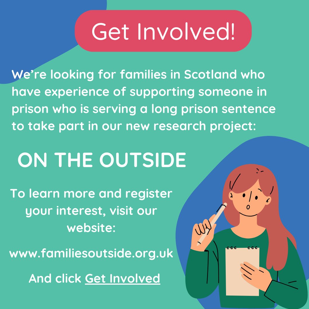 Our new research project will be looking to understand the experiences of families supporting someone through a long prison sentence and to also highlight the gaps in support for families. To learn more and to register your interest, click the link familiesoutside.org.uk/get-involved/o….