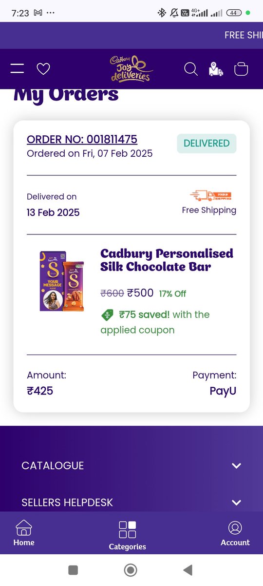 Daredevilsen's tweet photo. #CadburyDairyMilk
I Ordered a customised chocolate for gifting
My order id is 001811475
On opening the pack there was no chocolate. All it contained is only a bag filled with liquid/water.
it was quite embarassing for me and really ruined my moment. 

Totally disappointed Cadbury https://t.co/eunV1j27Xb