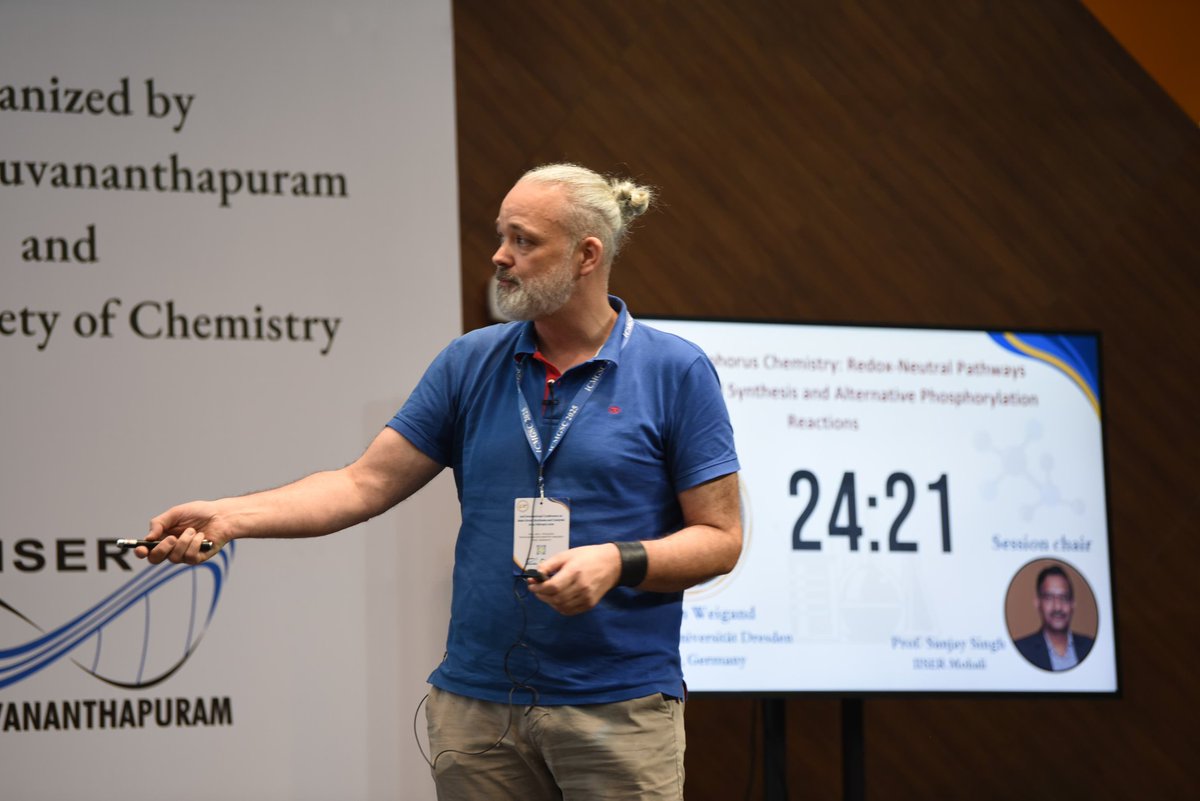 Main Group Chemistry @ IISERTVM (@maintvm) on Twitter photo #ICMGSC2025 Exciting advances in phosphorus chemistry described by Prof. Jan Weigand from TU Dresden. We delved into novel redox neutral pathways and greener alternatives to phosphorylation reactions and carbon nucleophile reactivity!
<a href="/WeigandGroup/">Weigand Group TUD</a> <a href="/tvmiiser/">IISER Thiruvananthapuram</a> <a href="/RoySocChem/">Royal Society of Chemistry</a> #ICMGSC2025 Exciting advances in phosphorus chemistry described by Prof. Jan Weigand from TU Dresden. We delved into novel redox neutral pathways and greener alternatives to phosphorylation reactions and carbon nucleophile reactivity!
<a href="/WeigandGroup/">Weigand Group TUD</a> <a href="/tvmiiser/">IISER Thiruvananthapuram</a> <a href="/RoySocChem/">Royal Society of Chemistry</a>