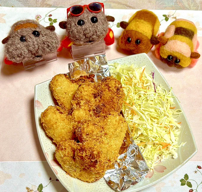 コロッケがハート型ぷい 