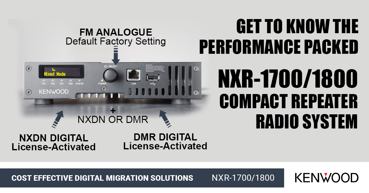 Get to know our compact, feature-rich NX-1700/1800 #RadioRepeater. It will extend the life of your existing analogue radio system with improved coverage &amp;
prepare you for #DMR or #NEXEDGENXDN digital operation when you are ready. To discover more, watch ow.ly/e7PK50UYvzj