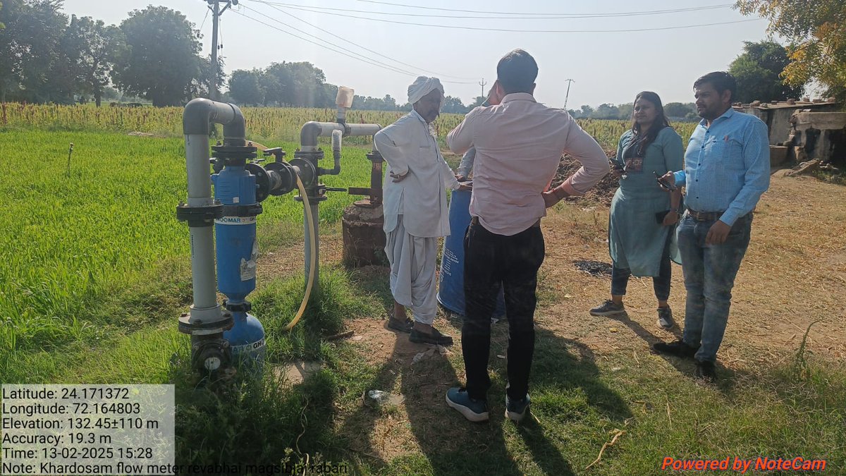 AtalB5529's tweet photo. Date-13/02/2025 Field visit was carried out by SPMU  and DPMU experts  at different locations of Banaskantha District  for reviewing ground level works under Atal Bhujal Schemes such as check dam, Recharge Tubewell, Flow Meters, Sprinkler Systems, Piezometer. @AtalJal  @SPMUGuj https://t.co/2GHW5FjtqJ