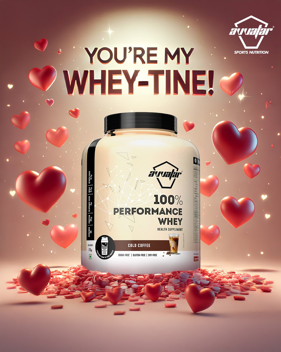 AvvatarIndia's tweet photo. The only thing purer than love? Avvatar’s 100% Performance whey! This Valentine’s Day, let’s raise a scoop to fitness, strength, and gains!💪

#AvvatarIndia #ValentineDay #Wheytine  #PerformanceWhey #WheyProtein #IsorichProtein #ProteinPowder #Gym #GymGoals #FitnessGoals https://t.co/aSlvRjoYJQ