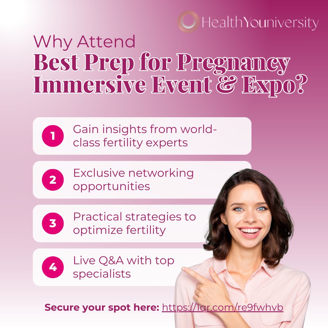Why attend the Best Prep for Pregnancy Immersive Event &amp; Expo? See below 👇 

If you’re planning for pregnancy, this event is designed to give you the knowledge and confidence you need.

Register now: zurl.co/YUvXi

#IVFSupport #PregnancyWellness #FertilityJourney