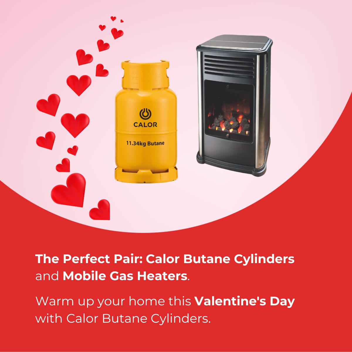 The Perfect Pair for Valentine's Day❤️
Our 11.34 kg "yellow bottle" is perfect for your indoor heater, keeping you warm. Plus, each cylinder has a seven-point safety inspection for your peace of mind. ✅
#ValentinesDay #Calor #TheEnergyThatConnectsUs #GasHeater #GasCylinder