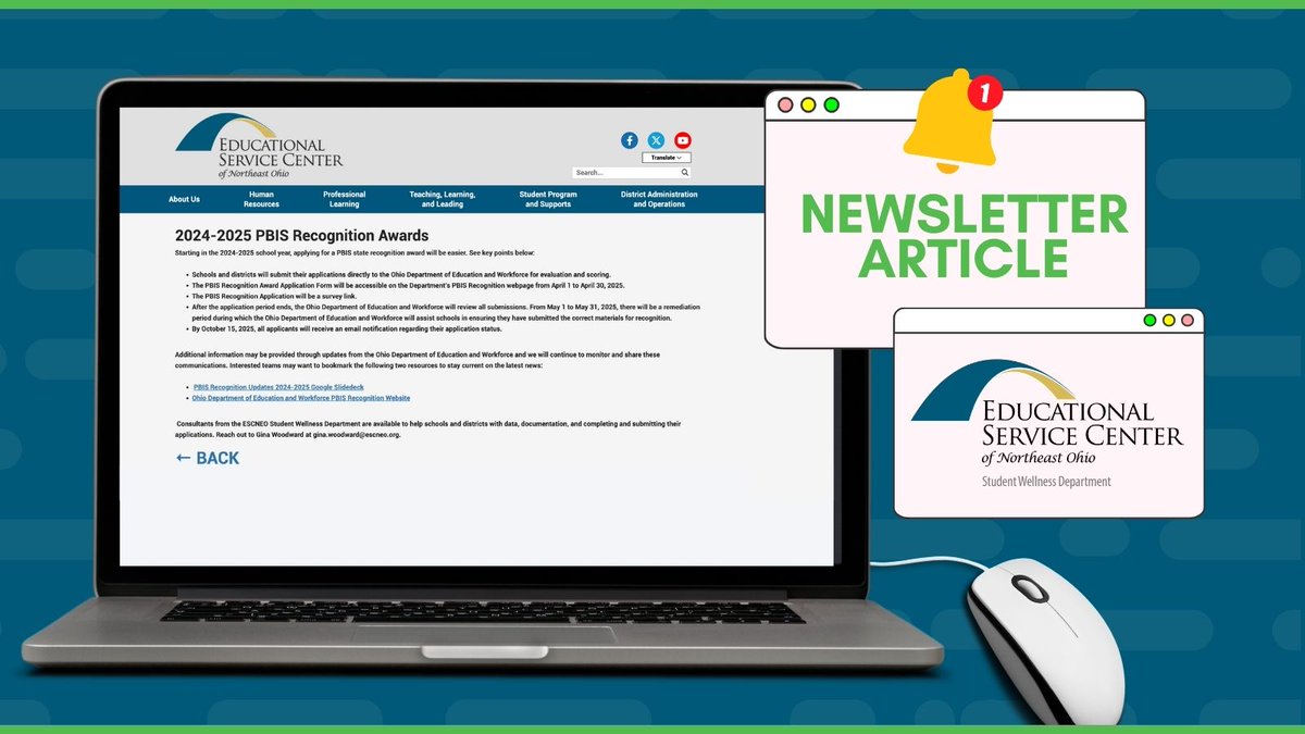 Starting in the 2024-2025 school year, applying for a PBIS state recognition award will be easier. See the key points and some helpful resources from our student wellness team in the February/March Feature article. 

Read it here: escneo.org/protected/Arti…