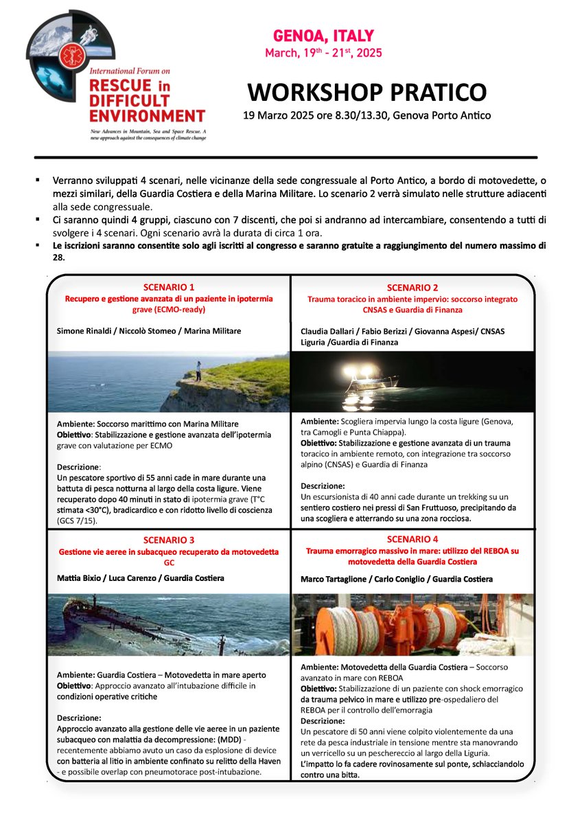 The International Forum on Rescue in Difficult Environment is approaching! Join us in Genoa, Italy, from 19 to 21 March 2025!