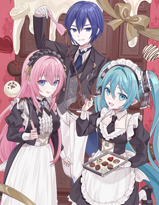 「初音ミク2025年カレンダー」にて描かせて頂いたバレンタインのイラストですKAITOさん19周年おめでとうございます 