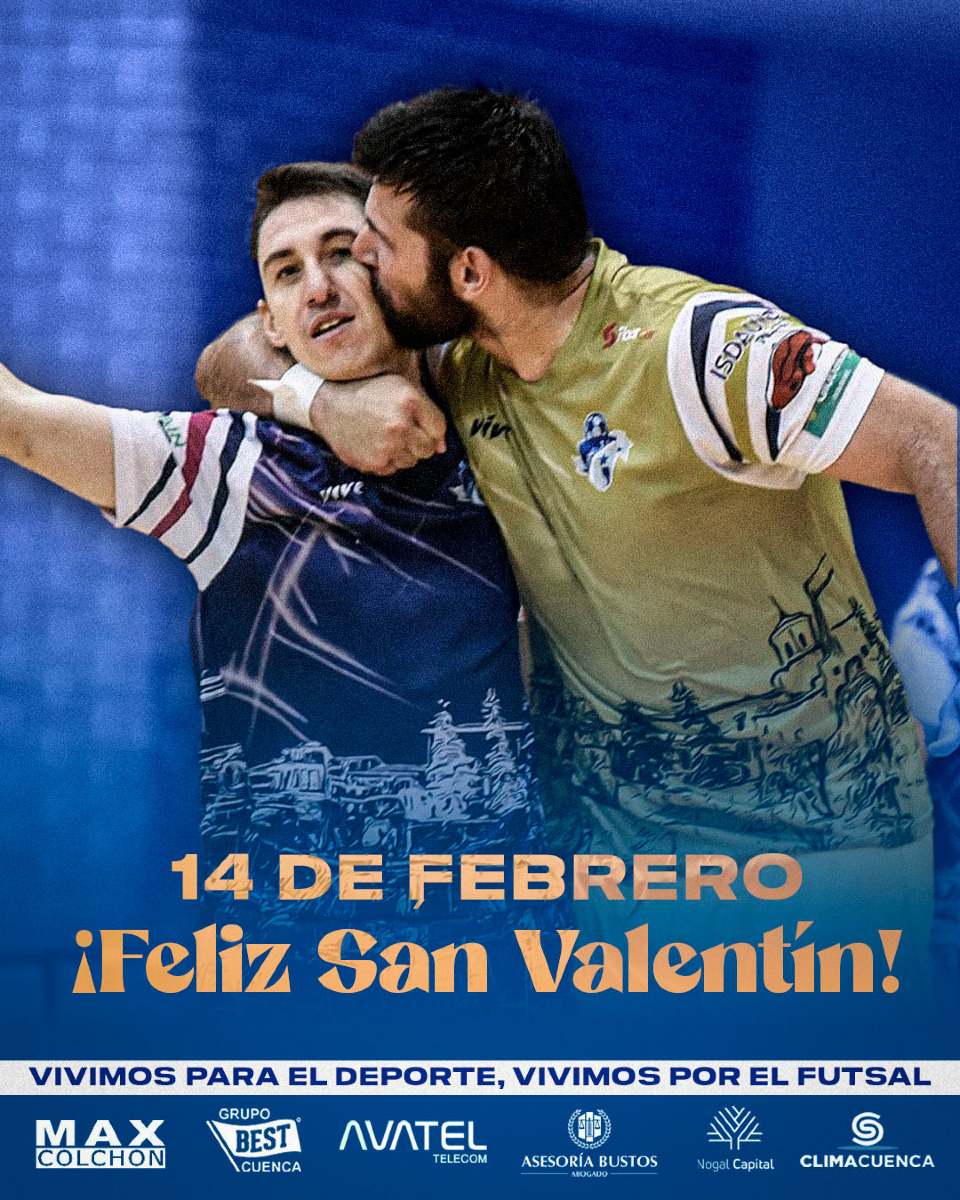fsvivocuenca's tweet photo. Buenos días azulones 👋👋👋 ¡Hoy es #SanValentín! 💙💙💙
Os deseamos un feliz día de los enamorados, y recordad que nosotros siempre estamos deseosos de vuestro amor en cada partido 🥰🥰🥰
#ViveElFutsal #VivoCuenca #ViveCuenca #SanValentin https://t.co/JeOpiBoaTV
