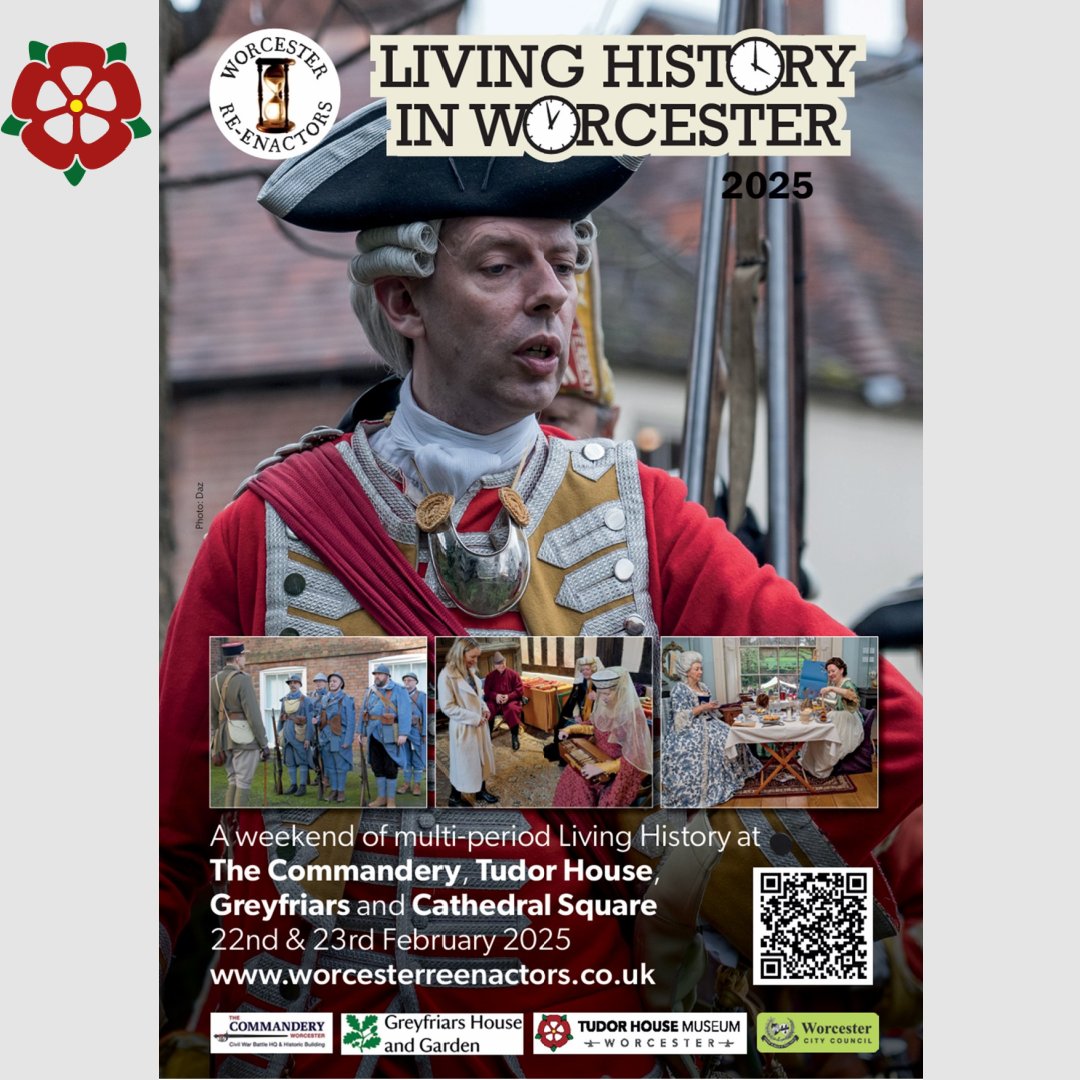 Saturday 22nd &amp; Sunday 23rd February  we have the splendid Living History in Worcester re-enactors representing the 'Home Front' at Tudor House - free to visit. tudorhouse.org.uk/event/living-h…