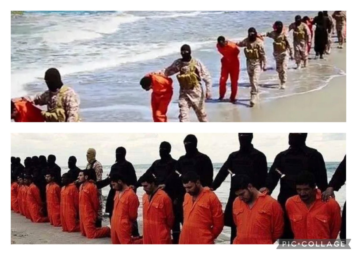 YakoElish's tweet photo. #Libye, Il y a 10 ans, le 15 Février 2015, 21 #coptes ont été exécutés par les barbares de Daech. Par leur immense amour du #Christ ils l’ont choisi pour la vie éternelle refusant héroïquement de l’apostasier. Aujourd’hui ils sont inscrits au martyrologe romain #chrétiensdOrient https://t.co/uuT22rvbfL