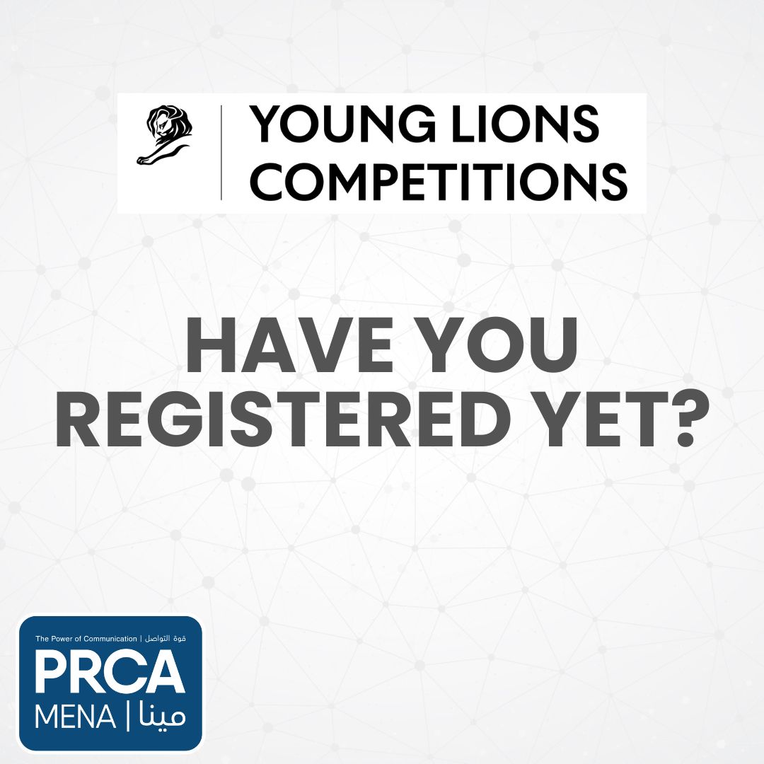 PRCA_MENA's tweet photo. Calling all young PR pros📢 

Don’t miss out! Register now 👉
https://t.co/NSWjSzlW7u before the deadline: 
Thursday, 6 March 2025, 17:00 GST.  

#PRCAMena #YoungLions #Cannes #PR #Competition https://t.co/VatvnipeUE