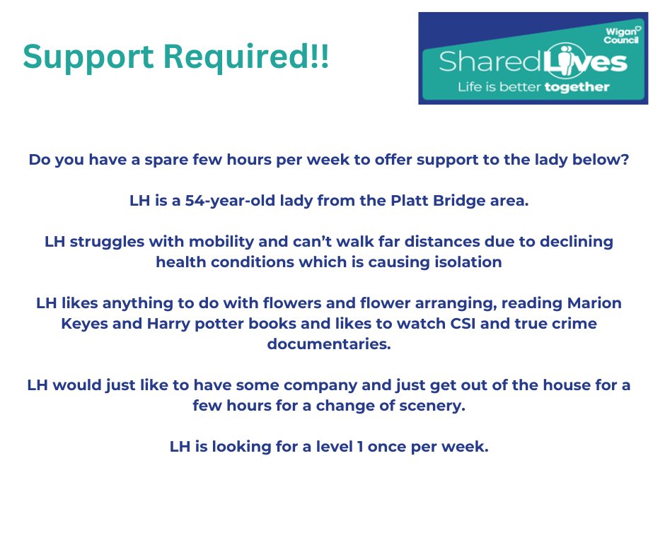 #wigan #leigh #sharedlives #carers #volunteer #helpingothers