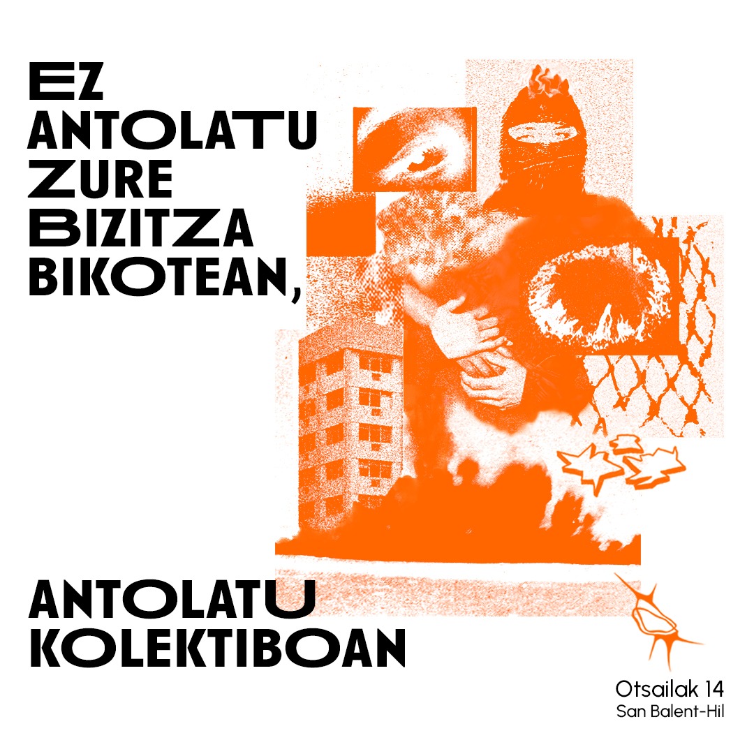 EHGFeministak's tweet photo. Patriarkatua birsortzeari uzteko deslegitimatu dezagun bikotearen zentraltasuna.
EZ ANTOLATU ZURE BIZITZA BIKOTEAN, ANTOLATU KOLEKTIBOAN! https://t.co/XHB1OWHEUn