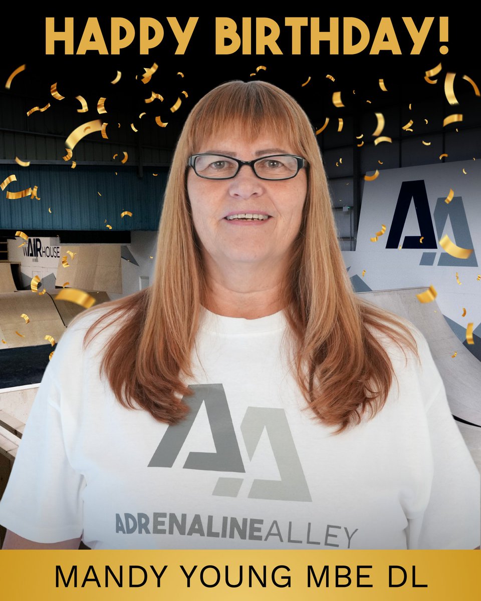 A MASSIVE HAPPY BIRTHDAY to our incredible CEO/Founder, Mandy Young MBE DL!

Without Mandy’s dedication, vision, and hard work, Adrenaline Alley wouldn’t be the world-class action sports facility it is today. Her passion, drive, and countless hours of commitment inspire us all!