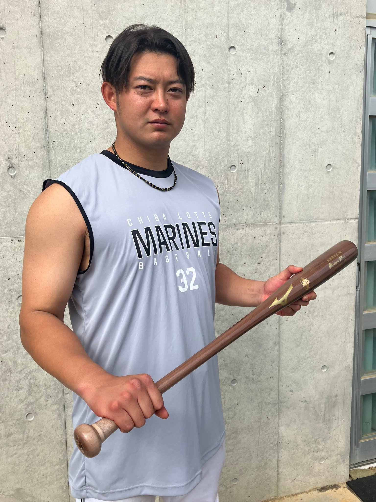 【価格応談】千葉ロッテマリーンズ　佐藤都志也Mizuno Pro バット 価格応談】千葉ロッテマリーンズ 佐藤都志也Mizuno Pro バット