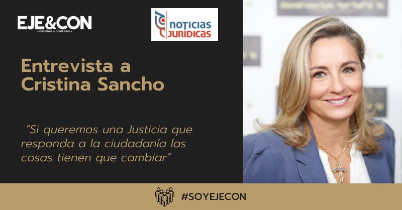 🗣️ <a href="/cristinasancho/">Cristina Sancho 🇪🇸🇪🇺</a>, presidenta de <a href="/AsocEyC/">EJE&CON</a> y de <a href="/FAranzadiLALEY/">Fundación_AranzadiLALEY</a>, radiografía, para Noticias Jurídicas, la situación del sector jurídico a raíz del  XVI Informe del Observatorio de la Actividad de la #Justicia.