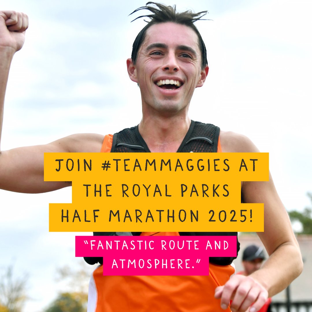 Looking for a place in the Royal Parks Half Marathon? Join #TeamMaggies! 

Run through four of London’s beautiful Royal Parks to help us continue providing expert support to people with cancer and those who love them. 

To sign up visit: maggies.org/get-involved/f…