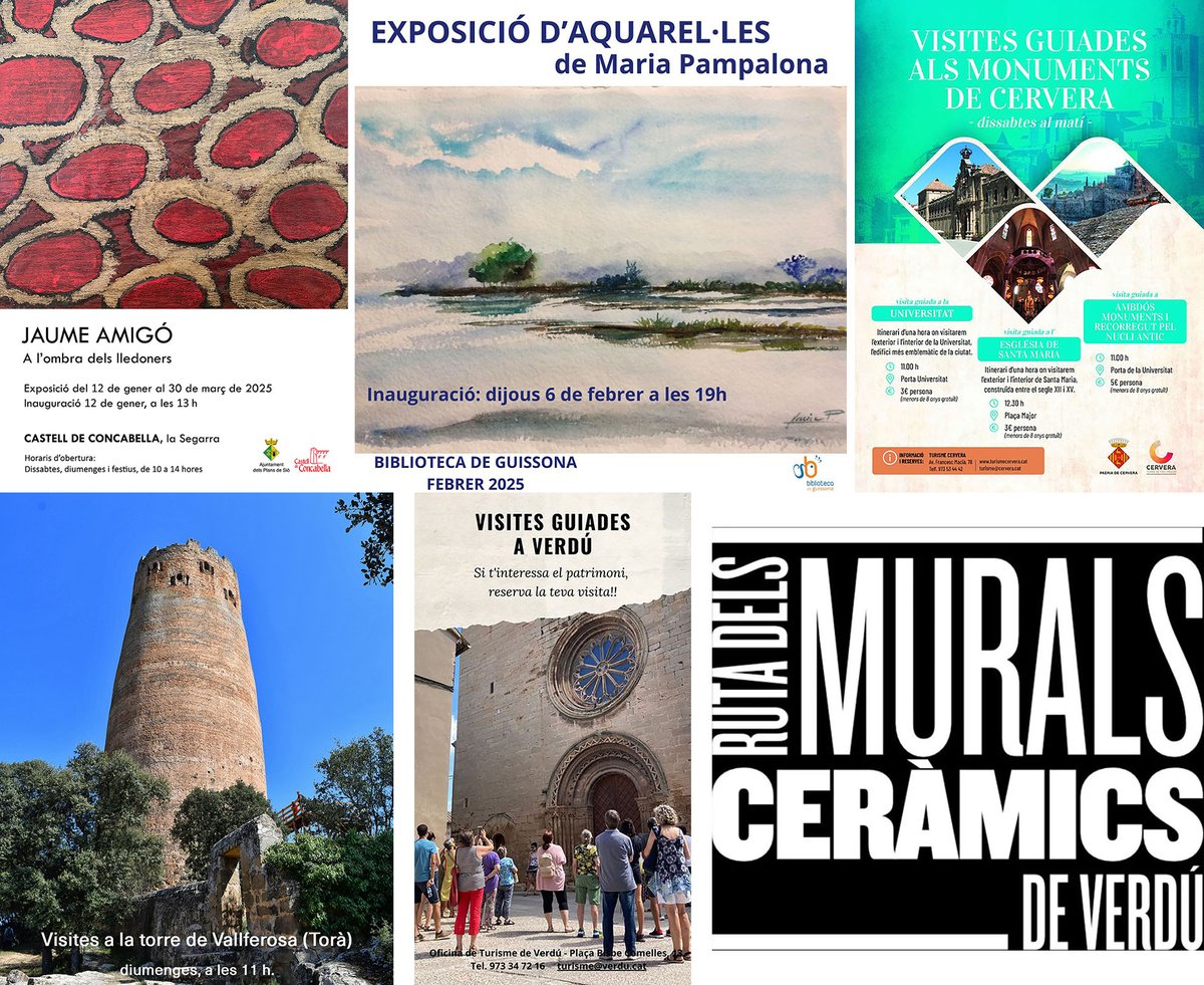 SomSegarra's tweet image. Sense plans per al cap de setmana? #mercat #ballet #concerts #vins #caminada #conferència #expos i #visites, viu l' #hivernsegarra!
@lasegarra @paeriacervera @MarxaCastells @TurismeGuissona @museudecervera @CConcabella
@BiblioGuissona @Espitllera
ℹ️ visit.somsegarra.cat