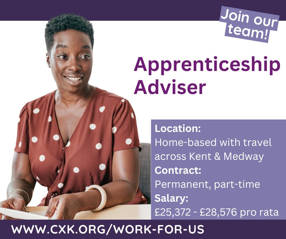 We're #Hiring! Join CXK as an Apprenticeship Adviser (ASK) in Kent &amp; Medway! Deliver workshops in schools &amp; colleges to inspire young people about apprenticeships &amp; technical education. 
📅 Apply by 23rd Feb 2025.

🔗 Info/Apply: cxk.org/careers/va45-a… #NAW2025
