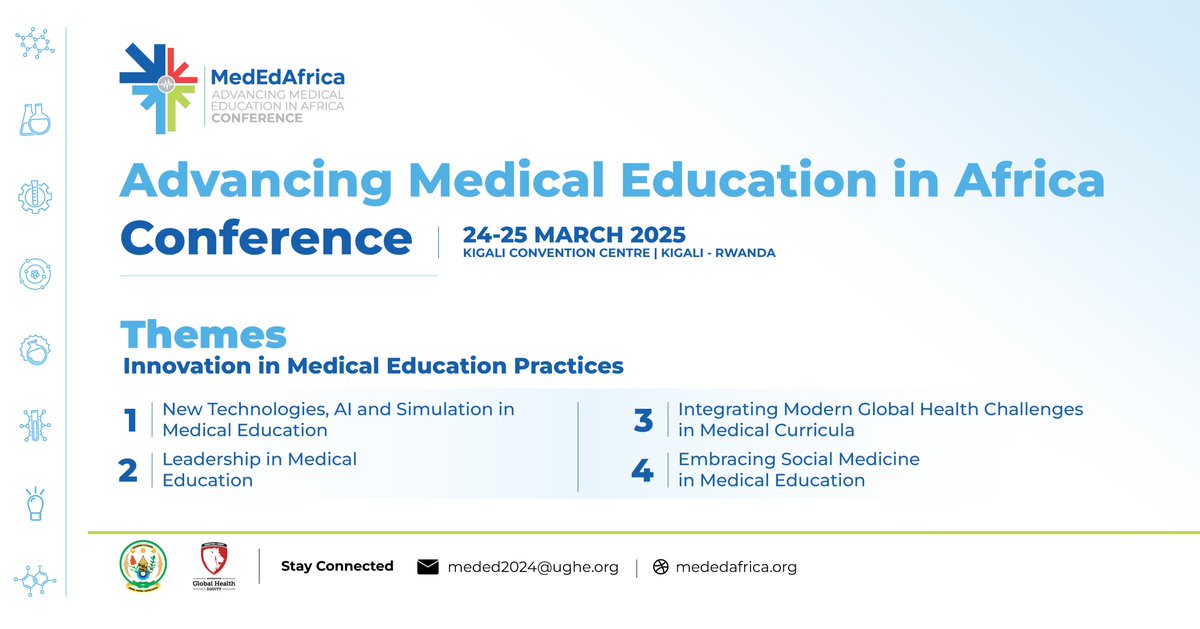 Join us at #MedEdAfrica2025, where we’ll be exploring the Innovation in Medical Education Practices.
Register here: bit.ly/MedEdRegistrat… 

Learn more here: mededafrica.org/thmes

#MedEdAfrica2025 #MedicalEducationAfrica #MedicalConference #MedEdu